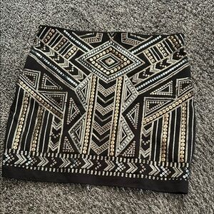 Black and Gold Geometric Skirt